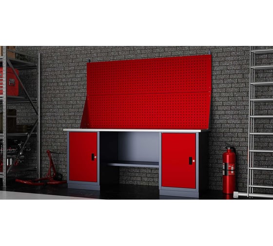 Слесарный двухтумбовый верстак с двойным экраном IRONMEBEL worky wk-0/wk-0 1900 M-IM00197K