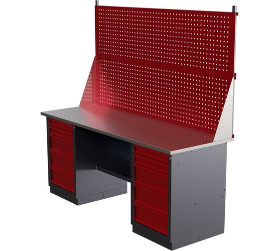 Слесарный двухтумбовый верстак IRONMEBEL worky wk-5/wk-5 1900 с двойным экраном M-IM00205K