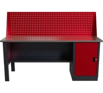Слесарный однотумбовый верстак IRONMEBEL worky wk-0 1900 с экраном и перфопанелями на опорах M-IM00160K