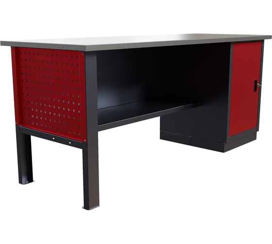 Слесарный однотумбовый верстак IRONMEBEL worky wk-0 1900 с перфопанелями на опорах M-IM00159K