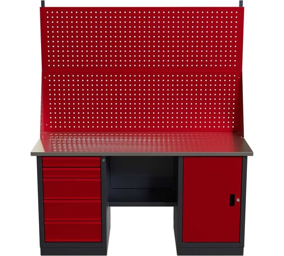 Слесарный двухтумбовый верстак с двойным экраном IRONMEBEL worky wk-5/wk-0 1600 M-IM00189K