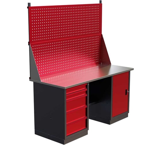 Слесарный двухтумбовый верстак с двойным экраном IRONMEBEL worky wk-5/wk-0 1600 M-IM00189K