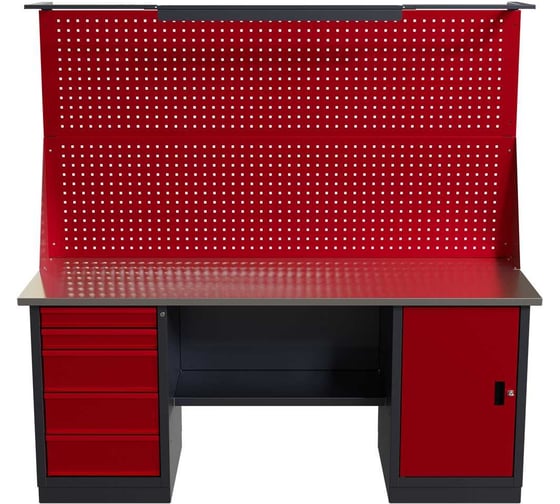 Слесарный двухтумбовый верстак с двойным экраном и освещением IRONMEBEL worky wk-5/wk-0 1900 M-IM00202K 1