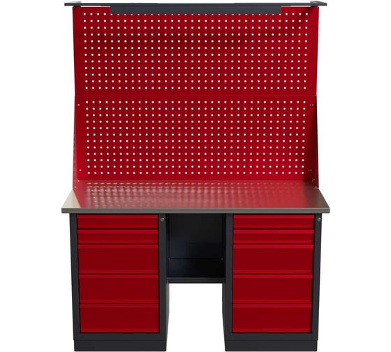 Слесарный двухтумбовый верстак с двойным экраном и освещением IRONMEBEL worky wk-5/wk-5 1400 M-IM00182K