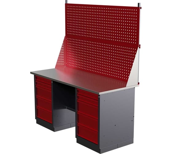 Слесарный двухтумбовый верстак с двойным экраном IRONMEBEL worky wk-5/wk-5 1600 M-IM00193K