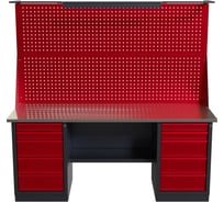 Слесарный двухтумбовый верстак с двойным экраном и освещением IRONMEBEL worky wk-5/wk-5 1900 M-IM00206K