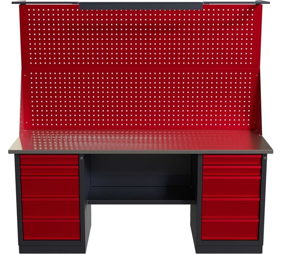 Слесарный двухтумбовый верстак с двойным экраном и освещением IRONMEBEL worky wk-5/wk-5 1900 M-IM00206K