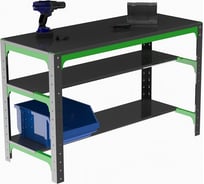 Металлический стол ООО Металекс серия KIT 750x1500x500 мм, две полки 201030