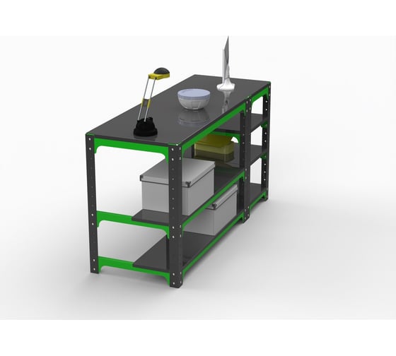 Стол металлический ООО Металекс Metalex KIT, 750x1600x600, с боковыми полками 201081