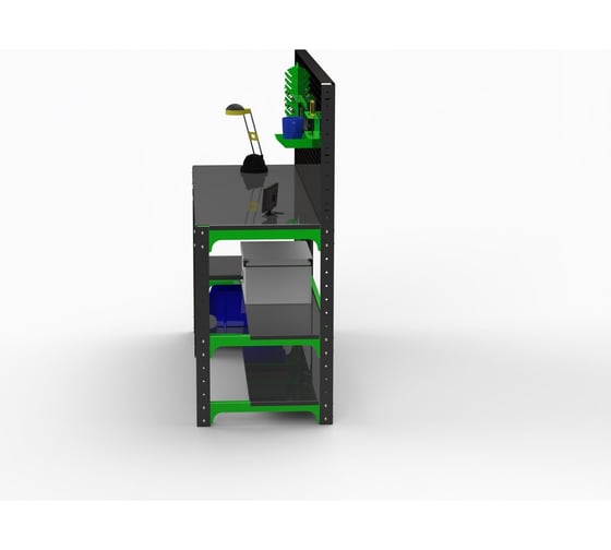 Стол металлический ООО Металекс Metalex KIT 750x1200x500, с боковыми полками и перфопанелью 201085