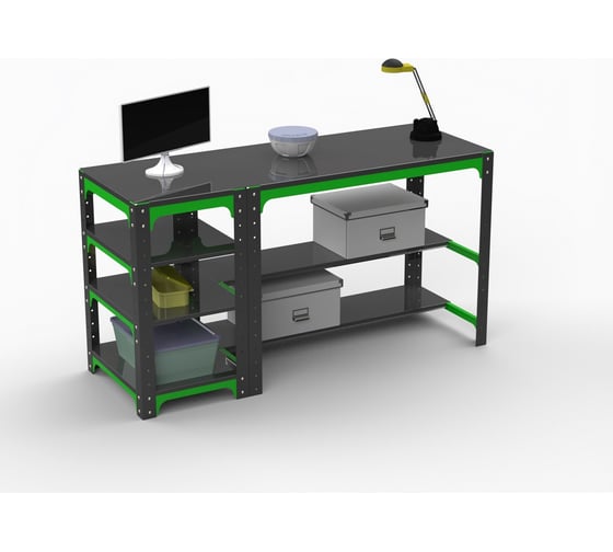 Стол металлический ООО Металекс Metalex KIT 750x1200x400, с боковыми полками 201073