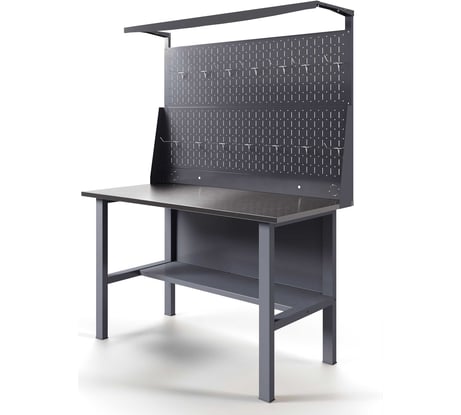 Верстак-стол GREENBERG без тумб с перфопанелью двойной 1400мм VERSTAK_Т0_P2_1400