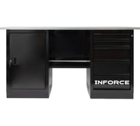 Верстак с драйвером и тумбой Inforce 1600х686х845 LW-3, допустимая нагрузка на стол 1000кг, 05-01-007