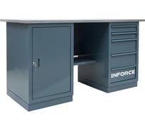 Верстак с драйвером и тумбой Inforce 1600х686х845 LW-3, допустимая нагрузка на стол 1000кг, 05-01-007