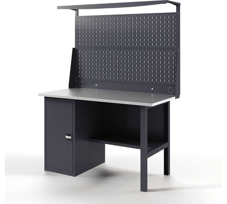 Верстак-стол с перфопанелью двойной GREENBERG с тумбой, 1400 мм VERSTAK_Т1_ P2_1400