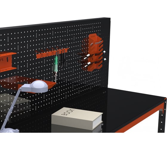 Стол металлический ООО Металекс серия KIT 750x1400x400 + перфопанель с комплектом аксессуаров), О, рост Ч , рост 201203