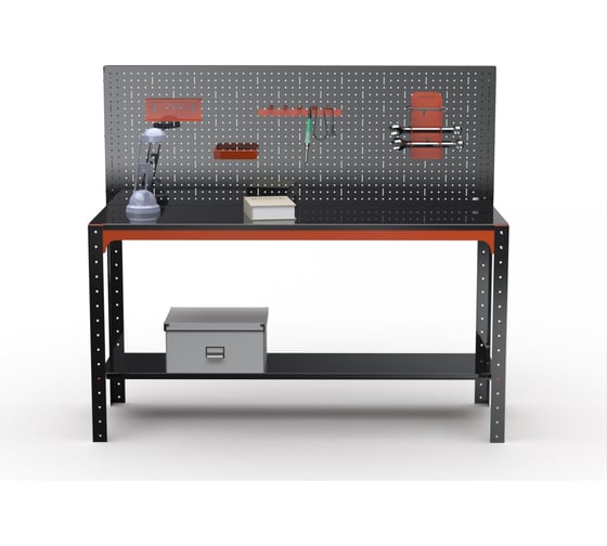 Стол металлический ООО Металекс серия KIT 750x1400x400 + перфопанель с комплектом аксессуаров), О, рост Ч , рост 201203