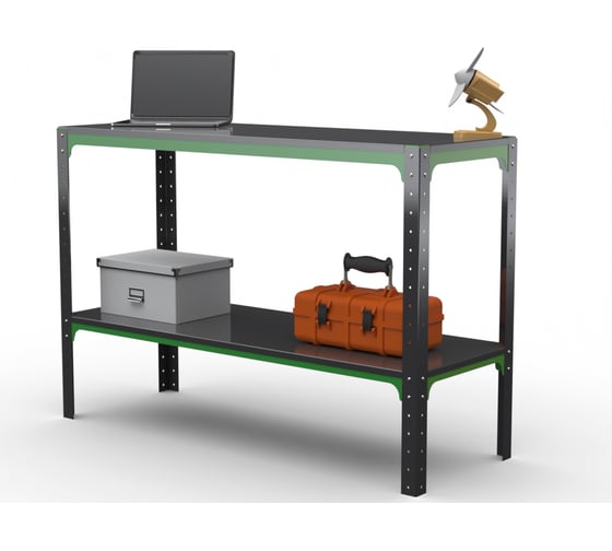 Стол-верстак ООО Металекс Metalex серия KIT 950х1000х400 (одна полка) (серо-зеленый) 204001