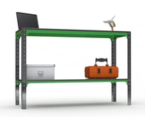 Стол-верстак ООО Металекс Metalex серия KIT 950х1600х500 одна полка, серо-зеленый, 204016