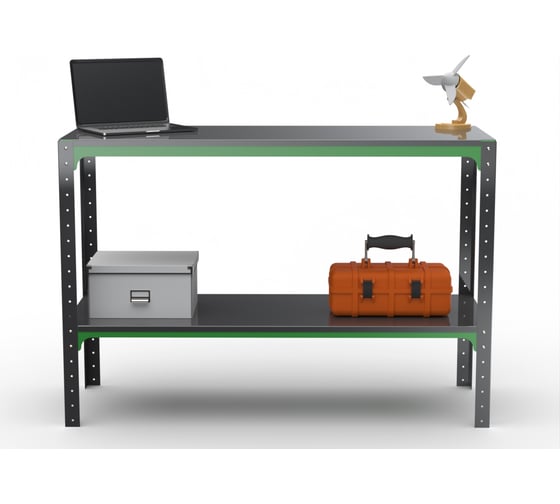 Стол-верстак ООО Металекс Metalex серия KIT 950х1700х500 одна полка, серо-зеленый, 204017