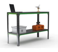 Стол-верстак ООО Металекс Metalex серия KIT 950х1300х400 одна полка, серо-зеленый, 204004