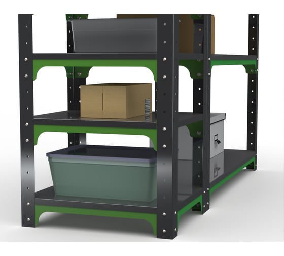 Стол-верстак ООО Металекс Metalex серия KIT 950х1300х600 с боковыми полками, серо-зеленый 204076