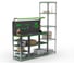 Стол-верстак ООО Металекс KIT 950х1300х500 с боковыми полками, перфопанелью и комплектом освещения, серо-зеленый 204292 7