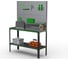 Стол-верстак ООО Металекс серия KIT 950х1300х500, одна полка + двойная перфопанель с комплектом аксессуаров, серо-зеленый 204202 4