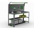 Стол-верстак ООО Металекс KIT 950х1400х400 (2-е полки, + перфопанель с комплектом освещения) (серо-зеленый) 204389 1