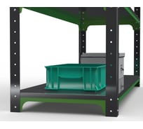 Стол-верстак ООО Металекс KIT 950х1700х500 (2-е полки, + перфопанель с комплектом освещения) (серо-зеленый) 204401