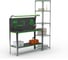 Стол-верстак ООО Металекс KIT 950х1400х500 (одна полка + перфопанель с комплектом освещения) (серо-зеленый) / 204452 4