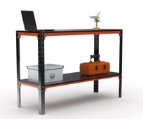 Стол-верстак ООО Металекс серия KIT 950х1700х400, одна полка, оранжево-черный 204473