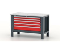 ВерстакFerrum Premium1310x650x850h мм, столешница оцинкованная фанера, тумба 5 ящ. 11.319-7016/3000