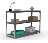 Стол-верстак ООО Металекс Metalex KIT 950х1200х400 мм, две полки, серый 204960
