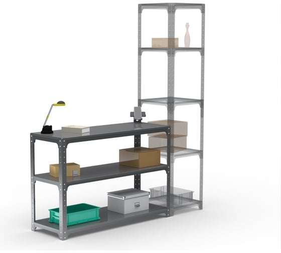 Стол-верстак ООО Металекс Metalex KIT 950х1200х400 мм, две полки, серый 204960