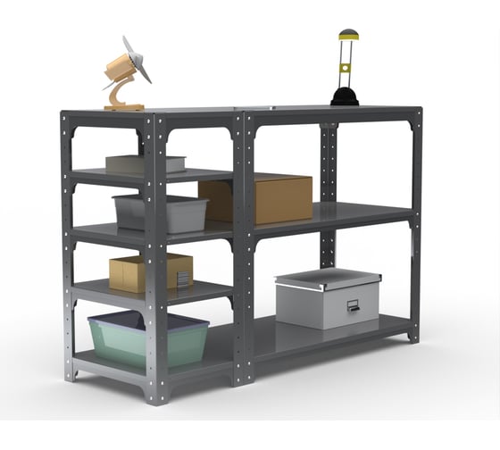 Стол-верстак ООО Металекс Metalex KIT 950х1600х600 мм, с боковыми полками, серый 205009