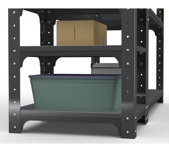 Стол-верстак ООО Металекс Metalex KIT 950х1600х500 мм, с боковыми полками, перфопанелью и комплектом аксессуаров, серый 205027