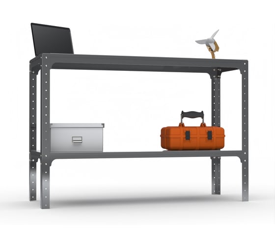 Стол-верстак ООО Металекс Metalex KIT 950х1000х600 мм, одна полка, серый 204949