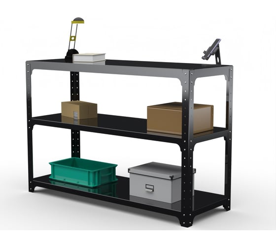 Стол-верстак ООО Металекс KIT 950х1300х400 мм, две полки, черный 205426 1