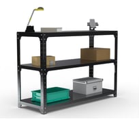 Стол-верстак ООО Металекс KIT 950х1800х600 мм, две полки, черный 205449