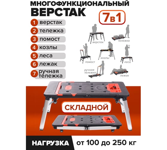 Многофунциональный верстак WMC TOOLS 7 в 1 WMC-WMC171(47741)