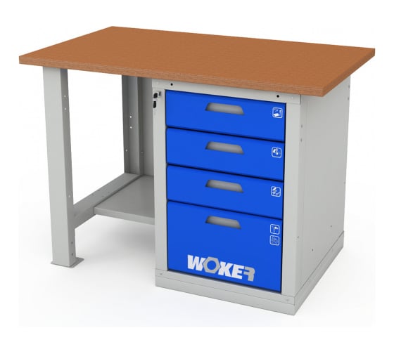 Верстак однотумбовый ДВК WOKER PRO 1004.1200 ER-00020610