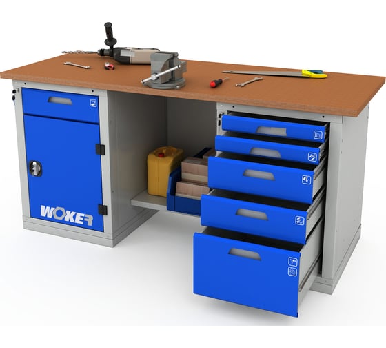 Верстак двухтумбовый WOKER PRO 2205.1800 ДВК ER-00020226