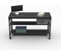 Стол металлический ООО Металекс 750х1400х400 мм, две полки, серый 112131