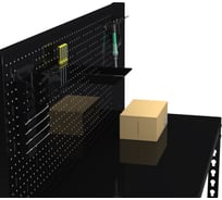 Стол металлический ООО Металекс 750x1400x500 мм, + перфопанель с комплектом аксессуаров, чёрный 112317