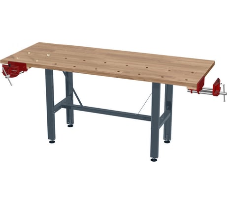 Верстак столярный Сорокин 2 м, с металлическими тисками 35.309