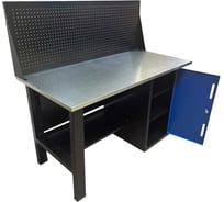 Верстак однотумбовый Great Wolf тумба с дверью, экран, синий 1400x700 GWT-V1400T1