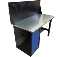 Верстак однотумбовый Great Wolf тумба с дверью, экран, синий 1400x700 GWT-V1400TL1