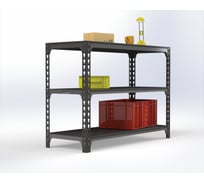 Стол-верстак ООО Металекс 950x1400x600 (две полки) серый 111620