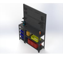 Стол-верстак Metalex 950x1200x600 (с бок. полками, двумя перфопанелями и комп. аксессуаров) серый / ООО Металекс 111699